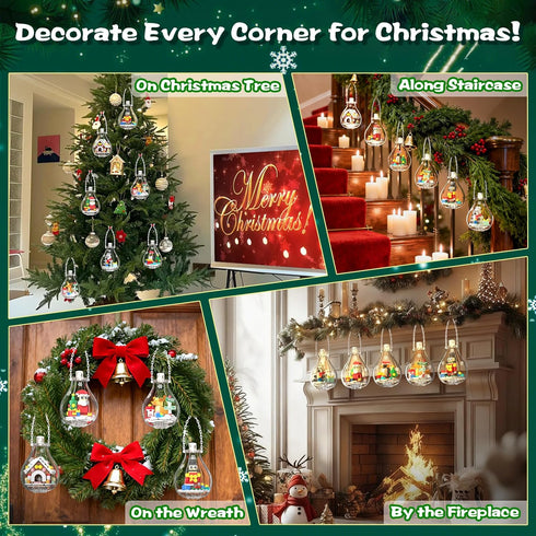 2026 647 Set Light-Up Christmas Ornament Building Kit PCS Holiday Building Blocks for Kids and Adults, Featuring