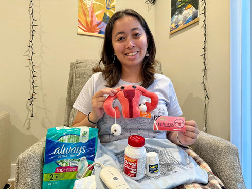 GIANTmicrobes Uterus Plush Toy, Hysterectomy Gifts, Endometriosis Awareness, Get Well Gift