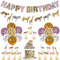 Funmemoir Pink Cheetah Birthday Decorations for Girls, Jungle Safari Theme Party with Happy Banner and Toppers