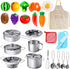 28Pcs Kitchen Playset Cooking Toys, Stainless Steel Cookware and Accessories for Kids, Toddlers, Girls, Boys