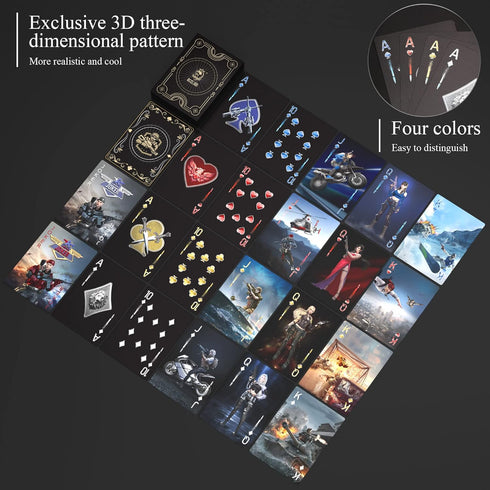 WJPC Warrior Gold Waterproof Playing Cards with Gift Box, Deck of Poker Cards for Indoor Outdoor Party Game