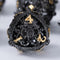 Metal DND Dice Set - Unique Round Hollow Orb Design for Better Rolling - Cthulhu Metal Dice for RPG (Black Gold)
