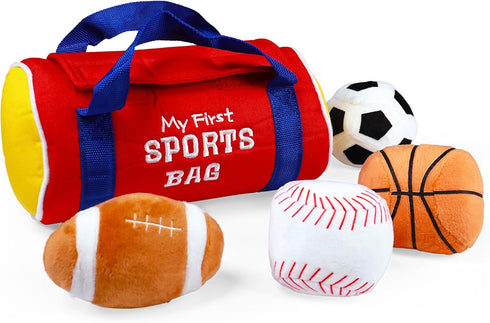 Playset, 1 5 8" Baby GUND My First Sports Bag Stuffed Plush Baby Gift Toys for Boys and Girls Ages & Up, Piece