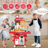 Drmukie Set Playset 3 4 5 Upgrade Toy Kitchen for Kids Toddlers Mini Kitchen with Spray Sink & Realistic Lighting