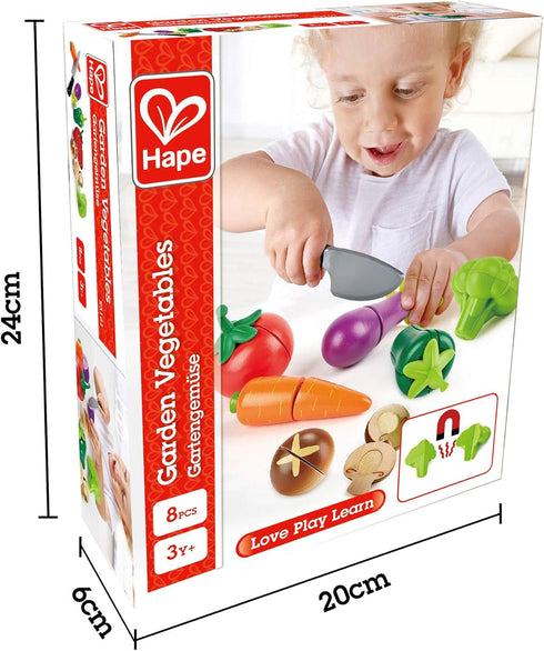 3+ Hape Garden Vegetables | Wooden Cooking Accessories for Kids, Pretend Play Food, Assortment of Ingredients