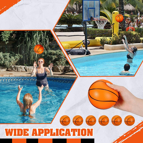 6 Pcs 5'' Mini Foam Basketballs, Safe Soft Replacement Pool Beach Basketball for Indoor Hoop, Party Sport Game