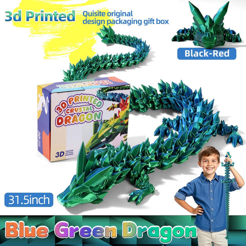 TXB3DOK 31.5 3D 3D 3D Large Printed Dragon Bigger Fidget Animals Toys, Giant Flexible Articulated Fidget Toy, Huge