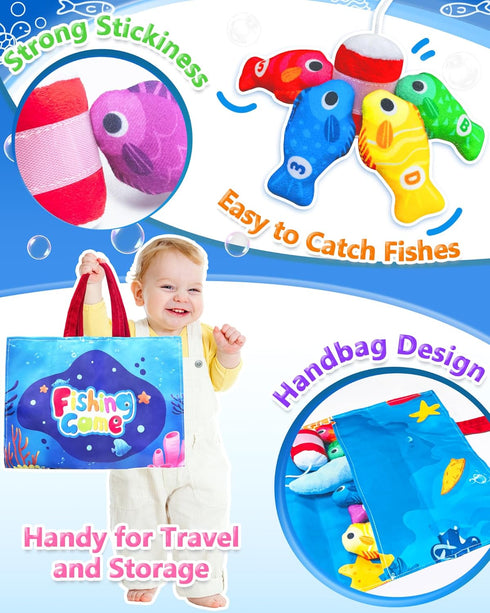 1 1 2 12-18 1-3 Montessori Toys for Year Old, Toddler Fishing Game with Stacking Cups, Learning Educational Toys