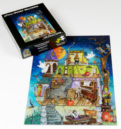 Vermont Christmas Company 100 Piece Spooky Halloween Jigsaw Puzzle - Large Pieces, Perfect for Kids & Seniors, 19"x13"