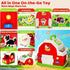 1 2 3 set 12-18 Montessori Toys for Year Old Boys Girls, Musical Barn Farm Animal for Toddler, Shape Sorting