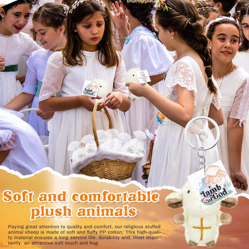 Shappy Mini Plush Lambs Jesus Plush Toys, 12 Pcs Lamb of God Stuffed Animal Gifts for First Communion