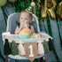 No.1 1st JUIIZAY First Birthday Party Decorations Green High Chair Banner Crown Cake Topper Birthday Decor