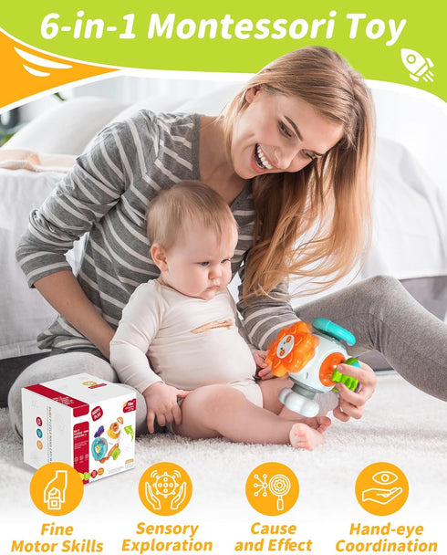 Kidific 18 2 3 Montessori Sensory Toys for Toddlers, Activity Busy Cube for Months Year Old Boy Girl, Travel Plane Cars