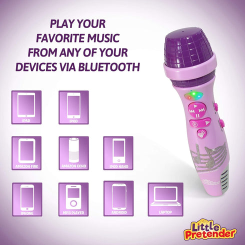 Voice Changer Microphone for Kids, Karaoke Toys with 15 Nursery Rhymes for Ages 3-9, Bluetooth Microphones for Singing