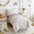 Joyreap 4 Set Set, Piece Cotton Toddler Bedding for Girls, Flower Stripes Boho Design, Soft Breathable Cotton Toddler