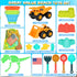 29PCS 2 2 3-10 HUITEM Beach Sand Toys for Kids, Sandbox Toys with Collapsible Bucket Sand, Dump Truck, Dinosaur Molds