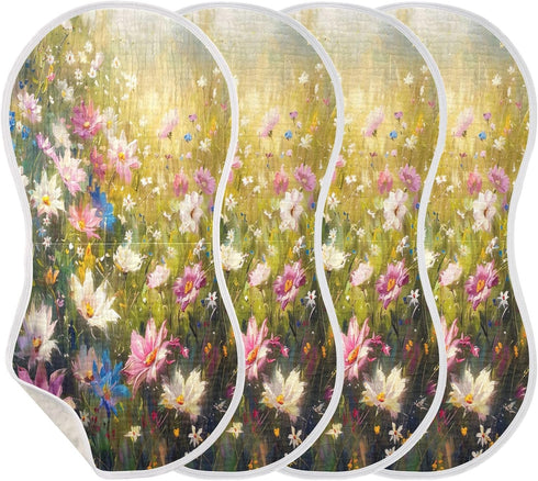 YETTASBIN Colorful Flower Muslin Baby Burp Cloth, Super Soft Absorbent Cotton Burp Rag Baby Bibs Feeding Cloth