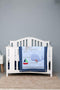 JAHbaby 3 PCs Blue Ocean Whale Nursery Crib Bedding Set Embroidery Ocean
