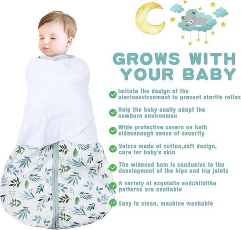 Swaddle,6-12 Months,3-Way Blanket,100% 0.5Banana&Leaf BSTOPPT Newborn Sleep Sack Baby Adjustable Wearable Rayon Cotton