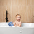 100% Rinzee Baby Bath Cup with Suctions - BPA Free, Food Grade Silicone Rinse Cup, Clutter-Free Tub Area, Kids Learning
