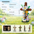 HiDectee Set Christian Cross Flower Building - Jesus Botanical Lily Cross with Bible Base & Spring Garden - Religious