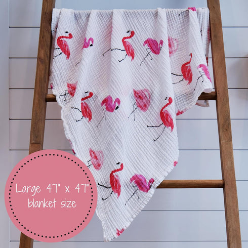 100% 47 47 Inches LollyBanks Muslin Swaddle Blankets, Cotton Baby Swaddle Blanket for Girls, Soft and Large x Newborn