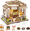 DIY Miniature House Kit,Pet Shop Dollhouse Miniature Kit with LED & Furniture,Mini