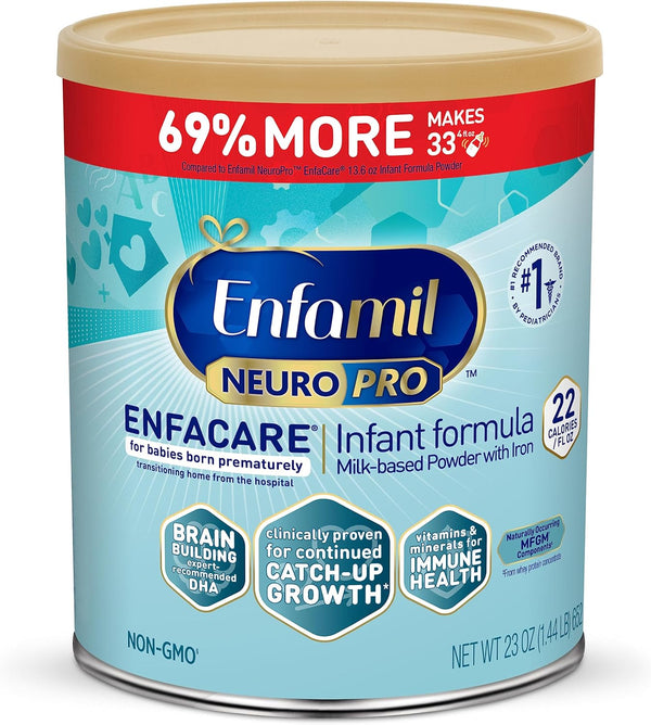 Enfamil NeuroPro EnfaCare High Calorie Baby Formula - Milk-Based with Iron - 23 Oz Can for Immune Support