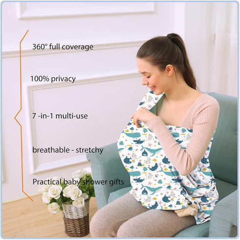Car Seat Covers for Babies - Multi- use Nursing Carseat Canopy, Breastfeeding Covers, Baby Shower Gifts for Boys