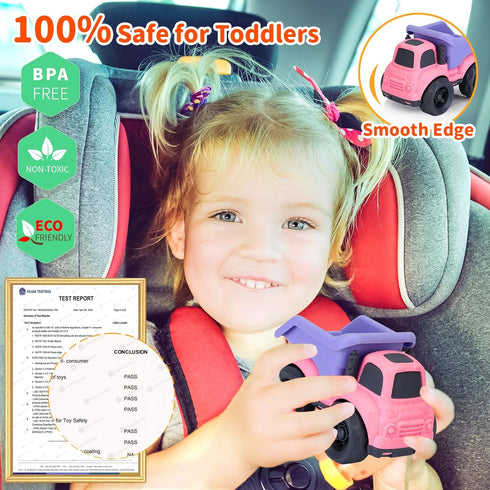 2 2-3, 2 3 4 Toddler Toys for Year Old Girl, Dump Truck Toys and Mixer Cement, BPA Free, Phthalates Free, PVC, Outdoor