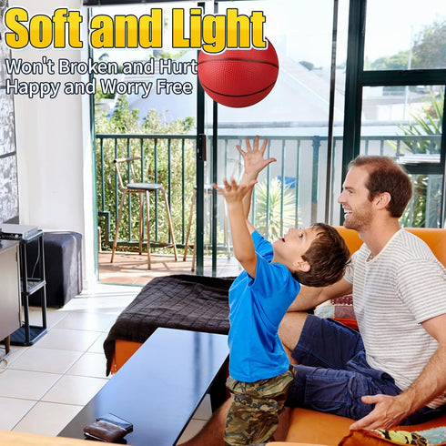 7 INCH Mini Basketball Toys for Indoor Over Door Hoops, Soft 7" Rubber Basketball for Toddler Beach Outdoor Play (5 PCS