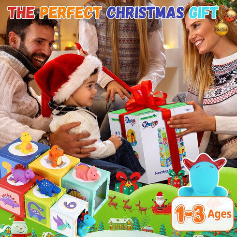 1-3 1 2 3 KMTJT Toddlers and Babies Dinosaur Sorting and Stacking Toys Blocks for Kids Preschool Learning, Numbers