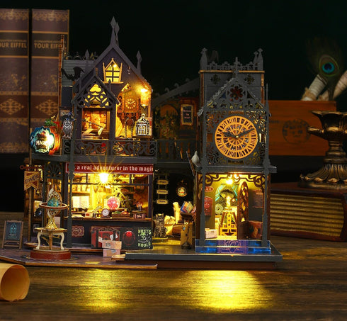 DIY Miniature Dollhouse Kit Magic Castle, Tiny House to Build, 3D Wooden Puzzle Furnishing Decor Model