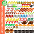 City Food Accessories - Building Block Friends Animals Bricks, People House Kitchen Farm Restaurant MOC Pieces Parts