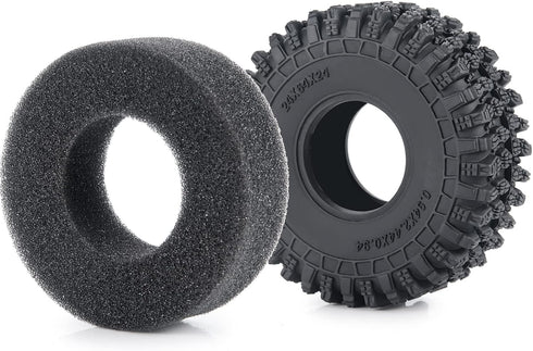 Wheel Tires Crawler Tires for TRX4M / SCX24 Upgrade Parts, 64 * 24mm