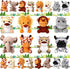HyDren 24 Pcs Mini Stuffed Forest Animals, 4.8 Inch Plush Jungle Toys for Classroom Gifts, Stocking Stuffers