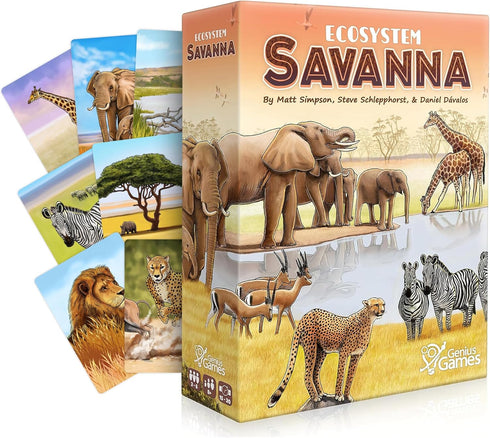 Ecosystem: Savanna - Family Card Game about Animals on African Savanna - Fun & Educational Strategy Game