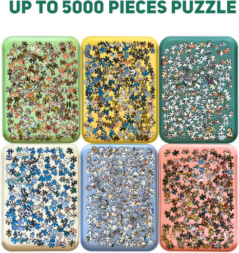 6 Pack Extra-Large Puzzle Sorting Trays, Stackable 16.9" x 12" Sorter for 2000/3000/5000 Puzzle Pieces
