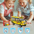 WEMEWEME Set 6+ 488PCS School Bus Building Blocks for Kids Creative Vehicle Toy with Movable Wheels Compatible
