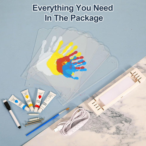 Family Handprint Kit with Light, Baby Hand and Footprint Kit, Family Gifts for New Parents, Adoption, New Mom Gifts