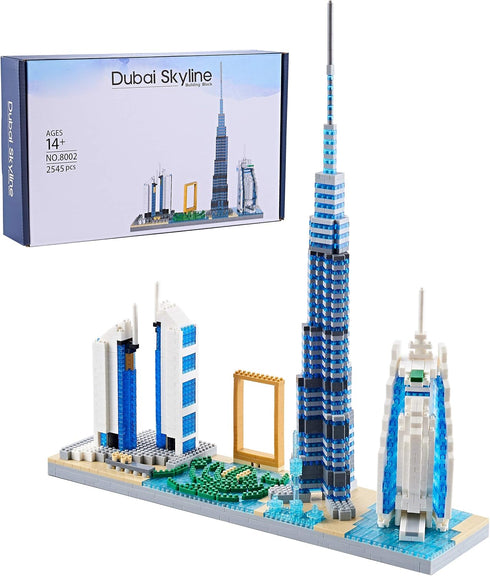 Sets 2545 Architecture Dubai Skyline Collectible Model Building Kit Micro Blocks for Adults Present Model Kit Pieces