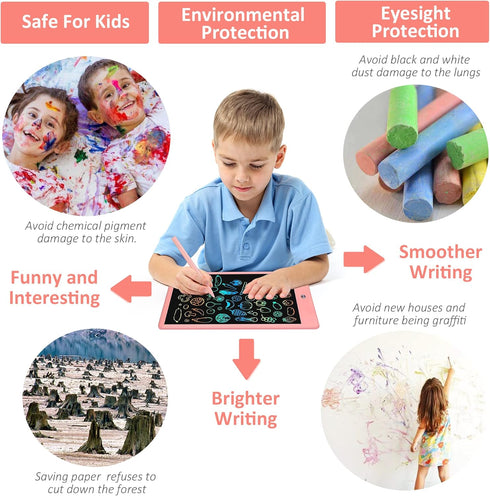 LCD Writing Tablet for Kids - Doodle Board with Bag, 10-Inch Colorful Screen Drawing Tablet, Gift for 3-6 Years