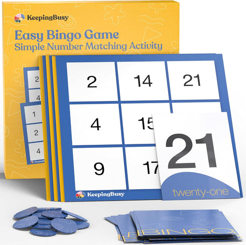 Keeping Busy Bingo Dementia Activities for Seniors | Cards, Chips & 6 Board Set for Elderly Games