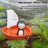 PlanToys Wooden Penguin Sailing Boat Bath Toy for Toddlers | Montessori Floating Toy for Kids | Eco-Friendly Baby Water