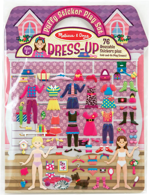 Melissa & Doug Dress-Up Puffy Sticker Activity Book - 76 Reusable Stickers - FSC Certified