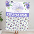 Personalized Violet Flower Baby Blanket, Custom Flower Baby Nursery Blanket, Violet Flower Receiving Bedding Blanket