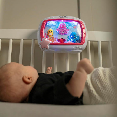 Pink Sea Dreams Soother: Musical Crib Toy & Sound Machine for Newborns