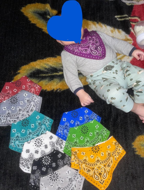Maiwa 10 Pack Baby Triangle Bandana Bibs for Boys & Girls, for Drool, Teething & Eating
