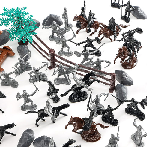 Medieval Knights Toys 124PCS Knight Action Figurines for Kids - AMOR PRESENT Army Men Toy Soldiers