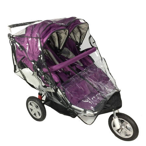 EZTongPin Rain Cover for Double Stroller,Universal Size Weather Shield for Side by Side Double Baby Stroller.